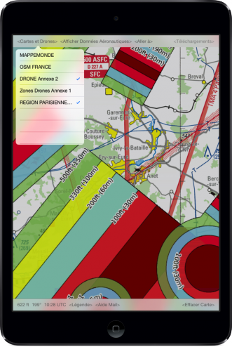 app iPad : Drones - Espace Aérien France