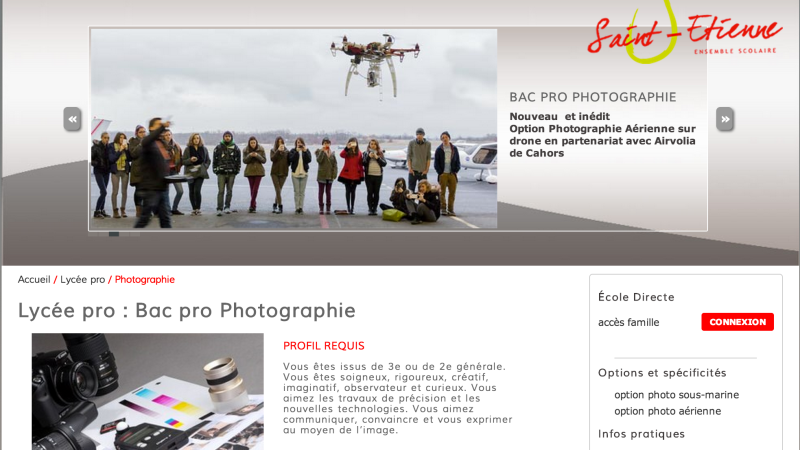 Un bac Pro photo option pilotage de drone !