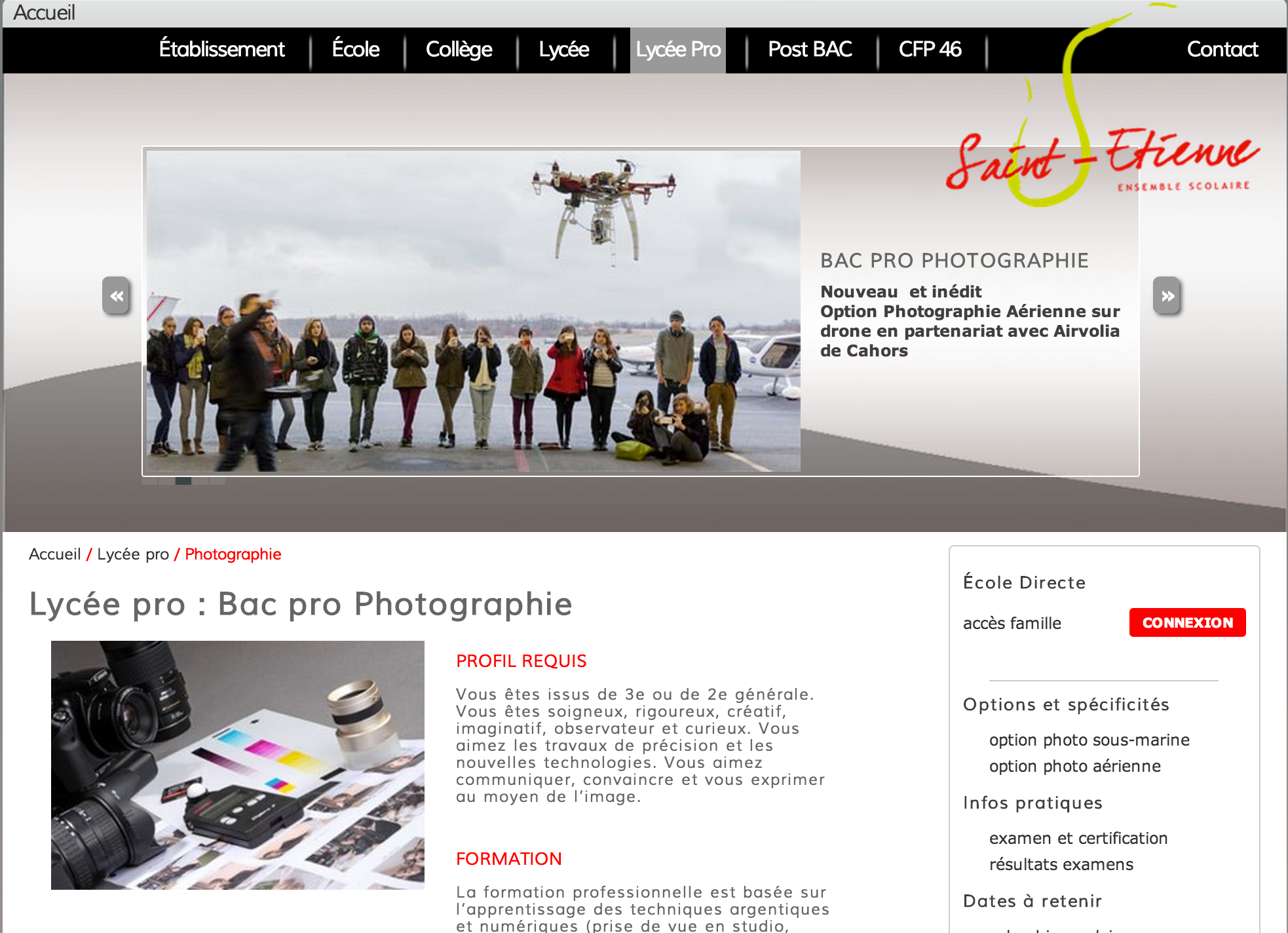 Un bac Pro photo option pilotage de drone !