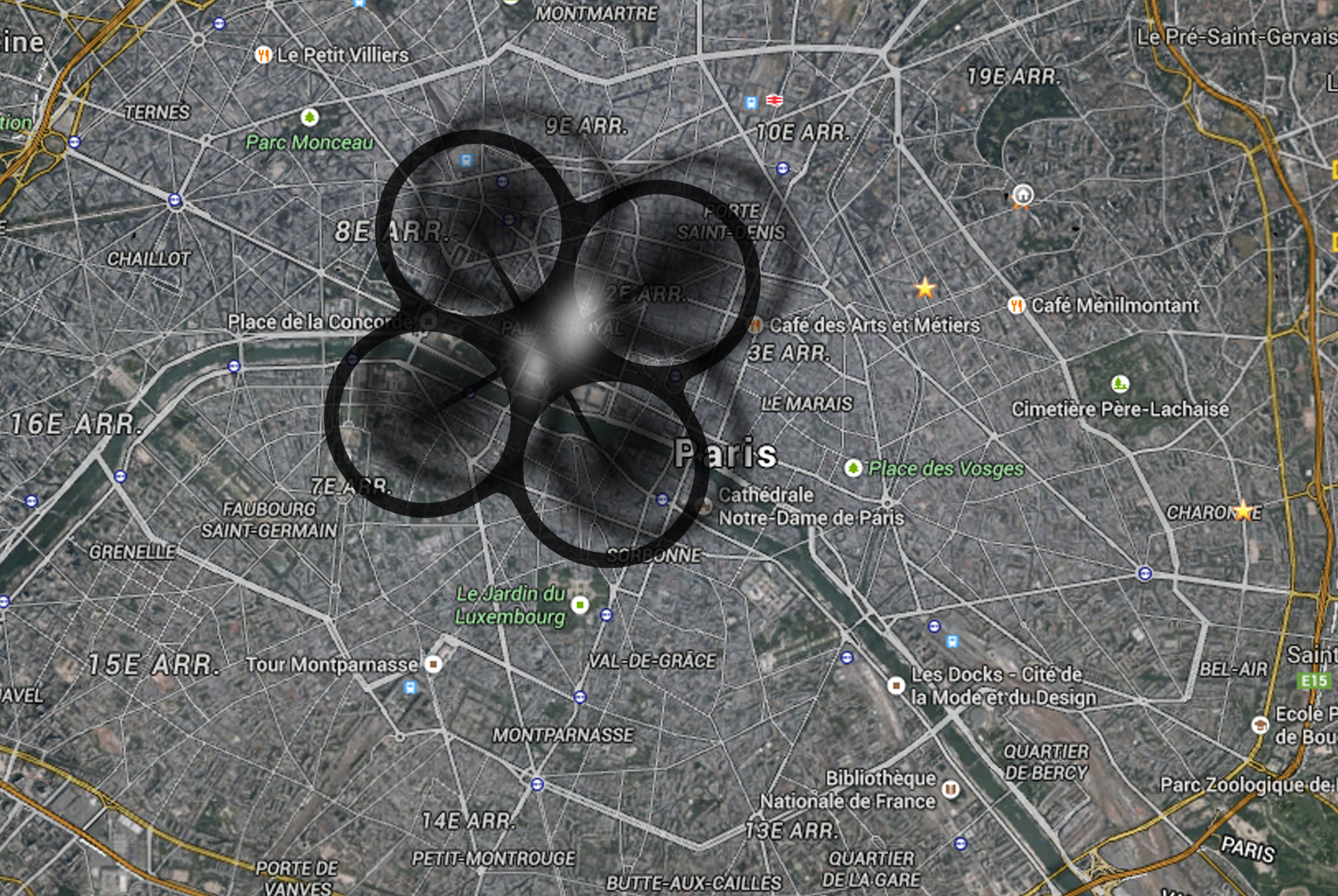 Drones au-dessus de Paris