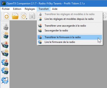 Companion - Menu Transfert Radio Firmware