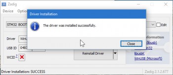 Zadig - Driver Installed