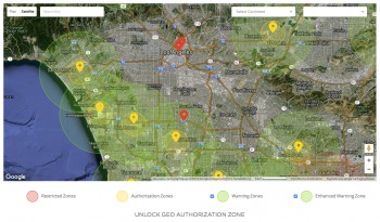 Le futur service Geofence de DJI, à Los Angeles Crédit photo : DJI 