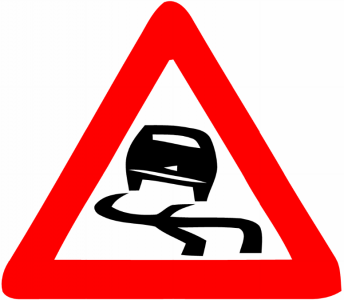 Danger of slipping Israel road sign
