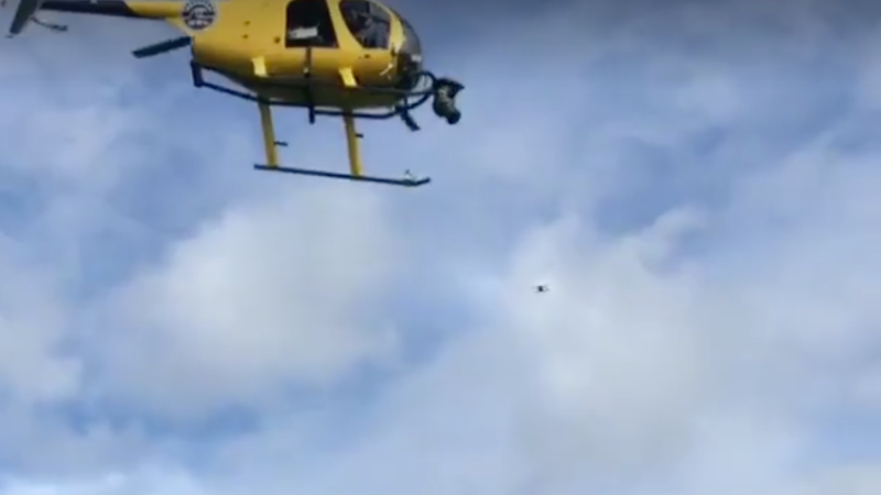 Hélicoptère VS DJI Mavic : 1-0