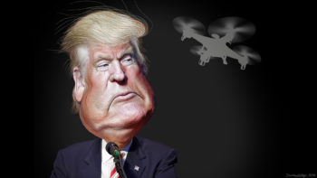 trump avec un drone