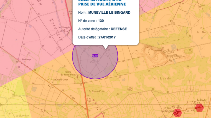 Geoportail : indication des zones interdites de prises de vues