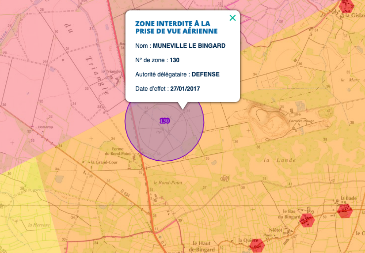 Geoportail : indication des zones interdites de prises de vues