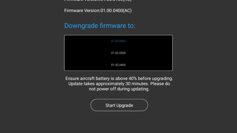 DJI : la méthode officielle pour downgrader le firmware