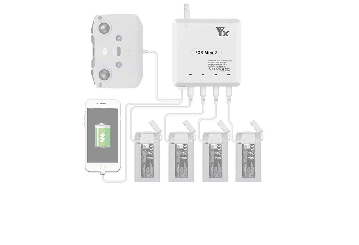 Yx Chargeur multiple pour DJI Mini 2