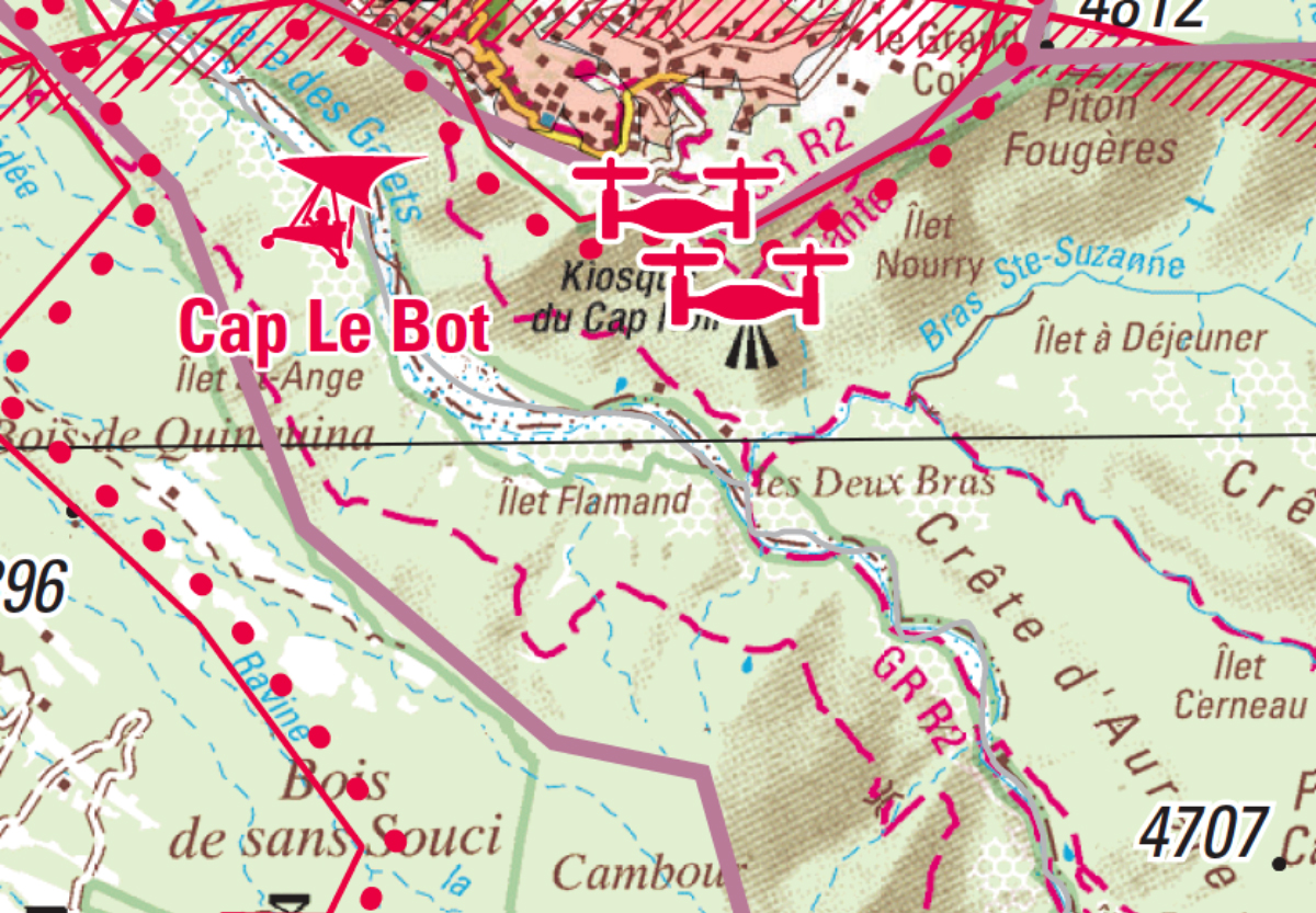 Cartes aériennes : des icônes pour indiquer des zones de vol de drones !