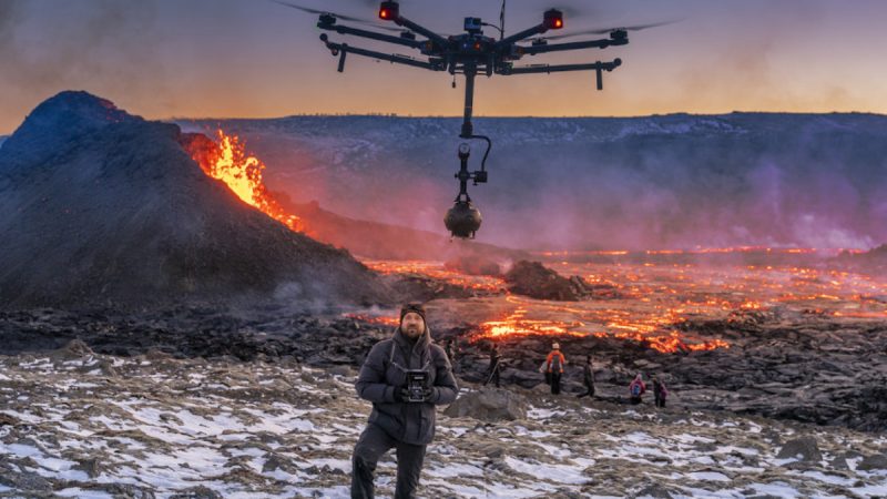 Le volcan, le drone et la caméra 360 8K !