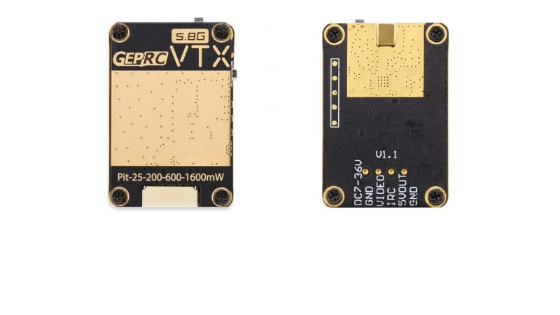 GePRC Rad VTX, un émetteur vidéo 5,8 GHz analogique qui monte jusqu’à 1,6 W