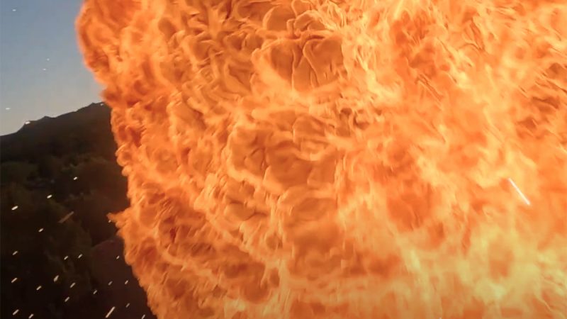 Airjourdanfpv : passage au travers d’une boule de feu avec un racer