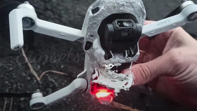 Volcan aux Canaries : le DJI Mini 2 et la lave (de très près)
