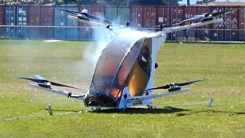 Incendie pendant un essai du eVTOL Guardian G1 de Aura Aerospace
