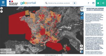 Les cartes OpenSky de Google pour savoir où voler avec un drone, bientôt en France 5 geoportail cat ouverte 08 2022 01