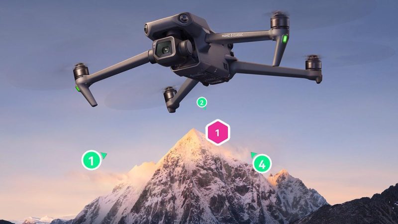 DJI Mavic 3 : mise à jour avec l’ajout des Waypoints avec POI, et augmentation de la hauteur max de vol à 1000 mètres