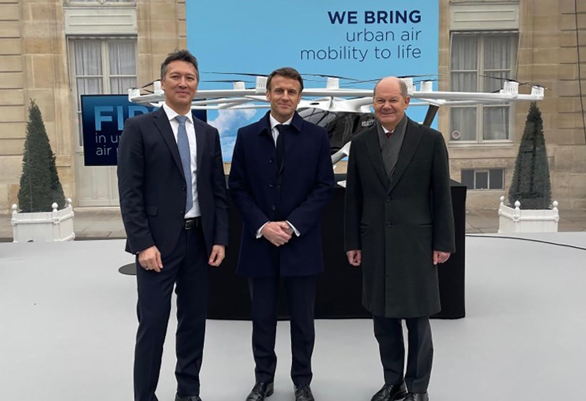 L’eVTOL de Volocopter à l’Elysée pour préparer les Jeux Olympiques 2024