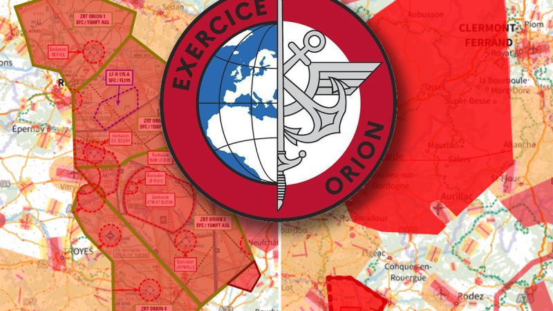 Exercice Orion 2023 : les complexes interdictions de vol en drones en avril et mai 2023 (phase O4)