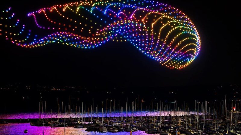 Freeway Prod a filmé les 1350 drones du spectacle de Groupe F à Genève