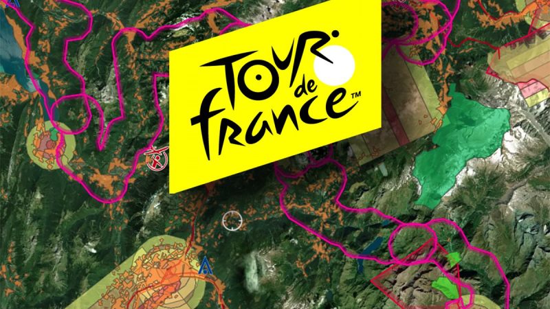 Tour de France 2023 : les interdictions de vol en drones (sur les zones montagneuses), avec l’aide de FlyBy