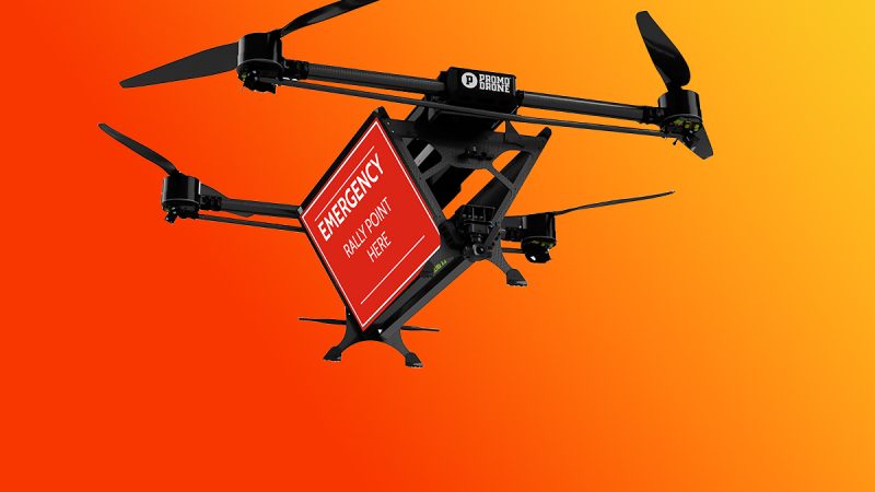 Starling X.2, un drone destiné à la diffusion de messages écrits, par Promo Drone et Draganfly