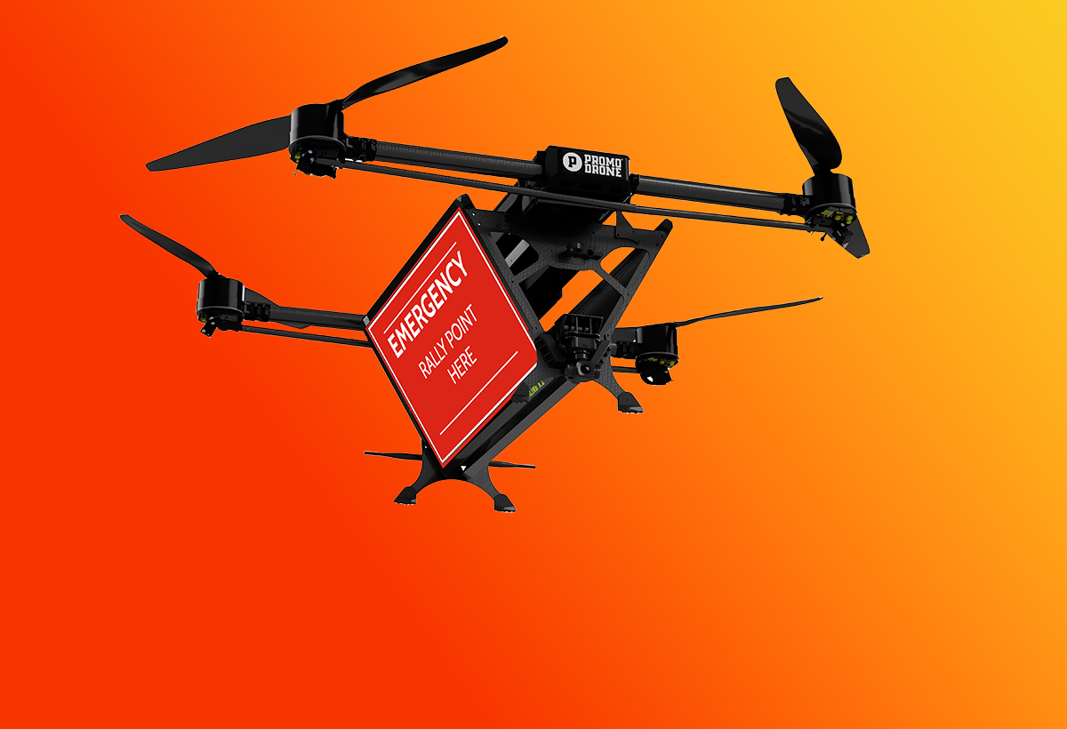 Starling X.2, un drone destiné à la diffusion de messages écrits, par Promo Drone et Draganfly
