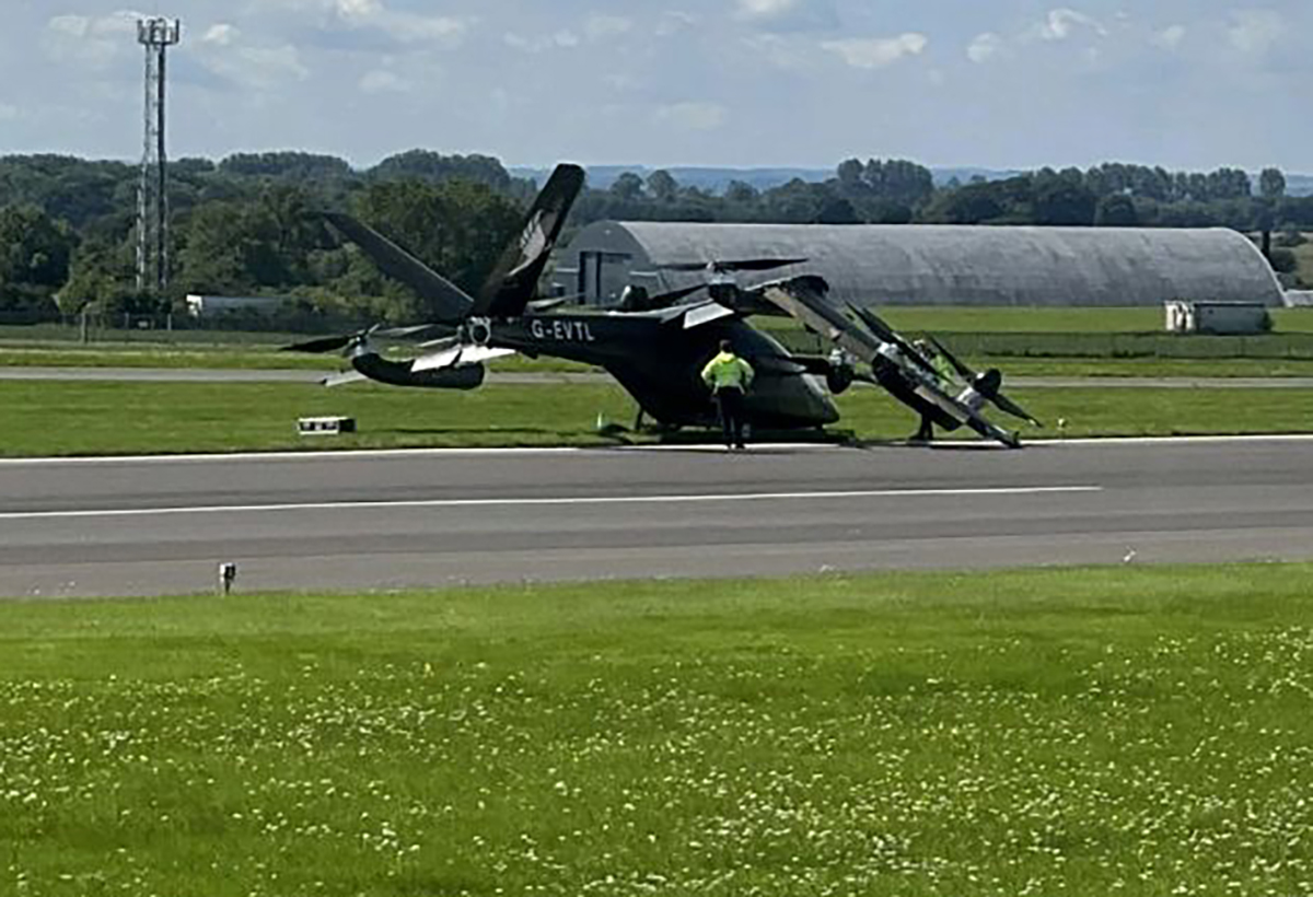 Crash pendant des essais du VTOL VX4 de Vertical Aerospace