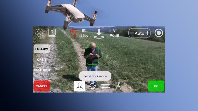 TelloFPV : l’application pour le Follow me, Orbit et Spotlight s’enrichit de la fonction Selfie Stick