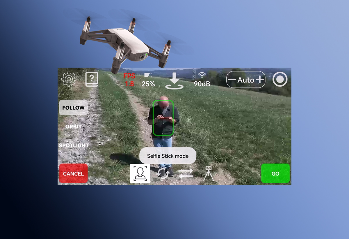 TelloFPV : l’application pour le Follow me, Orbit et Spotlight s’enrichit de la fonction Selfie Stick