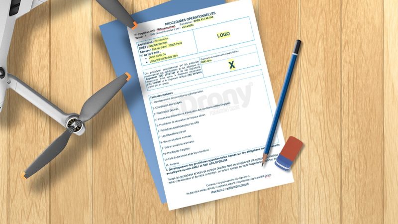 Drony propose un canevas gratuit des procédures opérationnelles en catégorie Ouverte