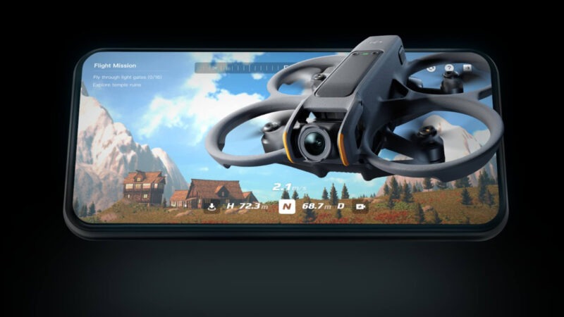 DJI Virtual Flight, inclus dans l’application DJI Store pour iOS et Android, pour essayer (virtuellement) l’Avata 2