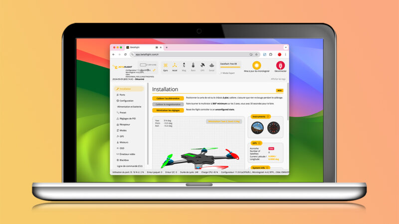 Betaflight Configurateur est disponible online en webapp