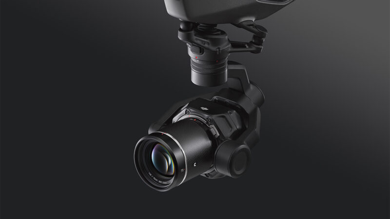 DJI a présenté l’objectif DL 75 mm f1/8 pour la nacelle caméra Zenmuse X9-Air de l’Inspire 3