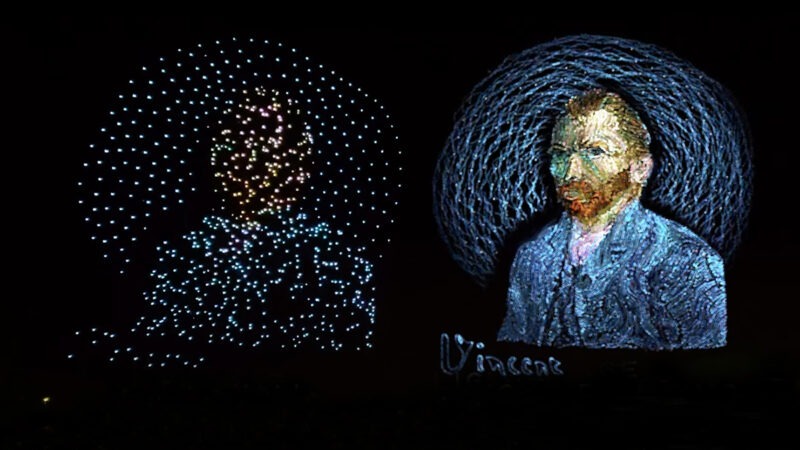 Lumasky : un show en drones doublé de light painting pour un hommage à Van Gogh