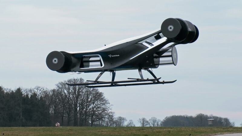 CycloTech a réalisé le vol d’essai du BlackBird, un eVTOL dépourvu d’hélices