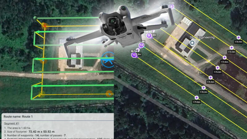 Photogrammétrie : UgCS et Litchi permettent de réaliser des missions avec un nano drone de type Mini de DJI