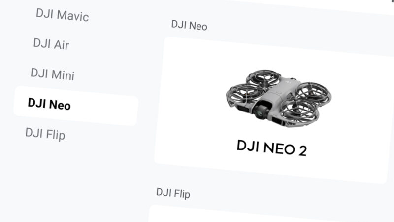 DJI Fly v1.19.0 ajoute la prise en charge du DJI Neo 2
