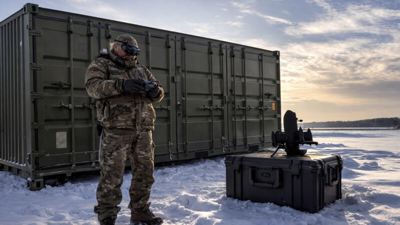Sensofusion Tactical Drone Factory : un container qui permet d’assembler 50 drones d’interception par jour