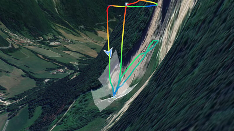 AirData propose le module 3D Player pour visualiser les journaux de vol DJI en 3D