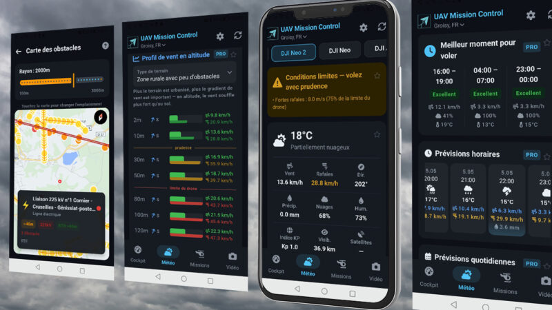 UAV Mission Control : une app météo très complète conçue pour un usage avec un drone