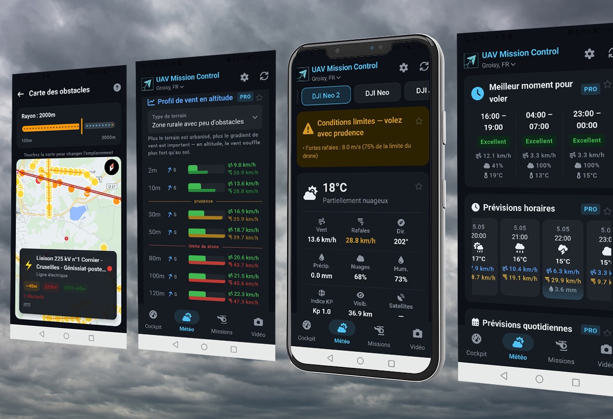 UAV Mission Control : une app météo très complète conçue pour un usage avec un drone